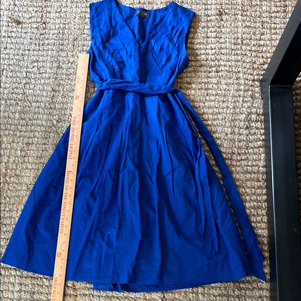 Blue Pleated Midi Sundress for Wedding Guest
